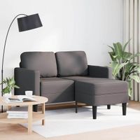 Sofa 2-osobowa z szezlongiem w kształcie litery L Szara 125 cm