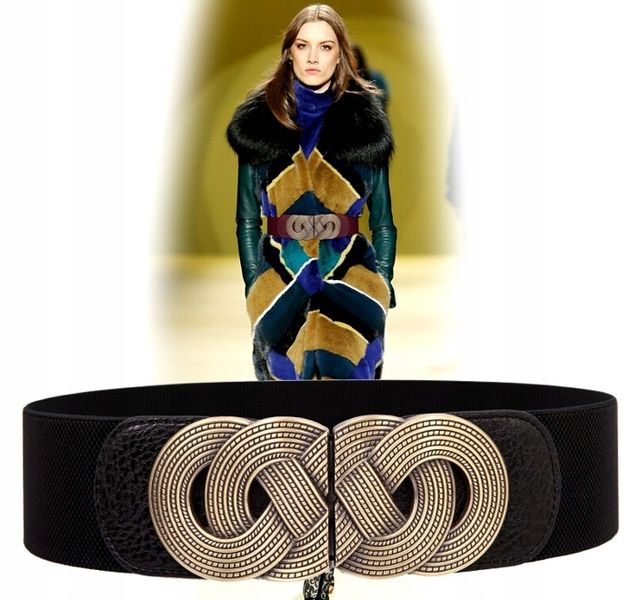 Pasek Retro Szeroki Damski Do Sukienki Elastyczny zdjęcie 10