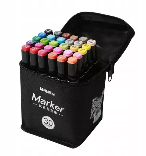 Marker artystyczny dwustronny 30 kolorów M&G zdjęcie 1