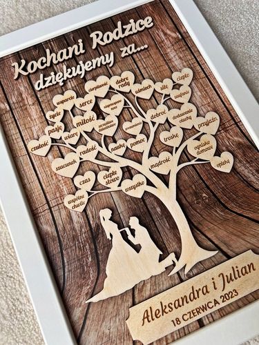 PODZIĘKOWANIE dla RODZICÓW PREZENT obraz 3D na Arena.pl