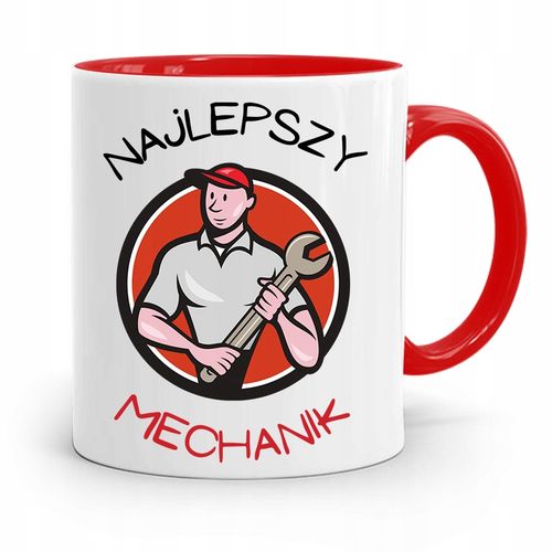 Kubek Czerwony Dla Mechanika Najlepszy Mechanik Z Nadrukiem Ze Zdjęciem na Arena.pl