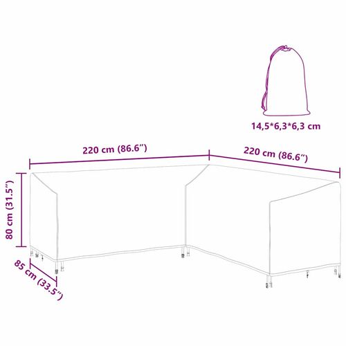 Pokrowiec na meble ogrodowe 220 x 220 x 80 cm na Arena.pl