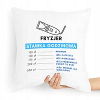 Poduszka Fryzjerki Fryzjer Stawka Godzinowa Z Nadrukiem Ze Zdjęciem