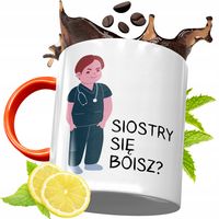 Kubek Pomarańczowy Dla Pielęgniarki Na Prezent Z Nadrukiem Ze Zdjęciem