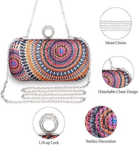 Torebka wieczorowa damska kopertówka na łańcuszku na Arena.pl