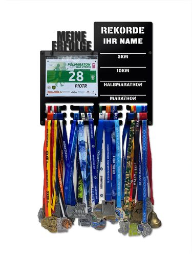 Wieszak na medale i numery startowe REKORDY BIEGOWE RUN twoje imię 89.1 na Arena.pl