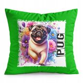 PODUSZKA ZIELONA PREZENT - PIES PSY PIESEK RASA MOPS PUG