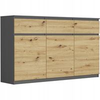 KOMODA 98CM SZAFKA 3 SZUFLADY ANTRACYT MIX ARTISAN