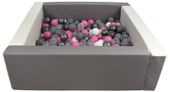 Kwadratowy suchy basen z ekoskóry z 200 piłeczkami MEGA ZESTAW DLA DZIECI