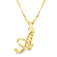 Łańcuszek złoty naszyjnik 925 Litera Literka A