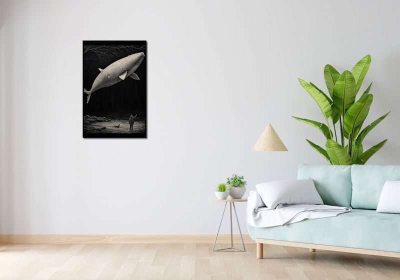 Plakat 53x81cm Biały Wieloryb zdjęcie 4