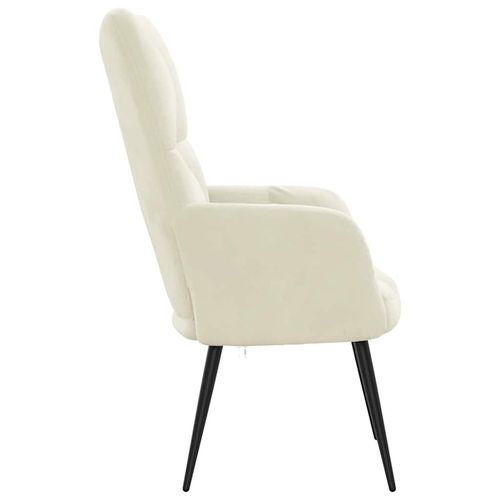 Fotel, kremowy, tapicerowany aksamitem na Arena.pl