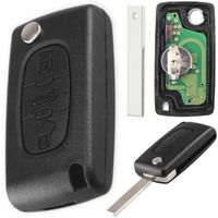 KLUCZYK KOMPLETNY Z ELEKTRONIKĄ PEUGEOT 207 307 407 607 CITROEN C2 C3 C4 C5