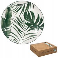 KOMPLET TALERZY OBIADOWYCH TALERZ LIŚCIE MONSTERA