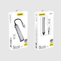 adapter rozdzielacz hub z gniazda usb-c na 4x usb czarny szary