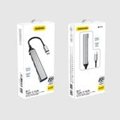 adapter rozdzielacz hub z gniazda usb-c na 4x usb czarny szary