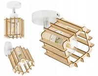 LAMPA KINKIET E27 żyrandol ruch loft drewno KOSTKA