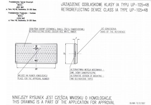 Urządzenie odblaskowe białe 105x48 (49P) na Arena.pl