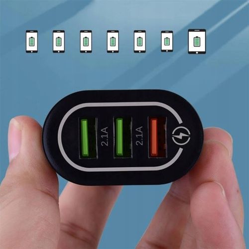 SZYBKA Ładowarka sieciowa QC 3.0 3xUSB Kostka Szybkie Ładowanie Mocna na Arena.pl