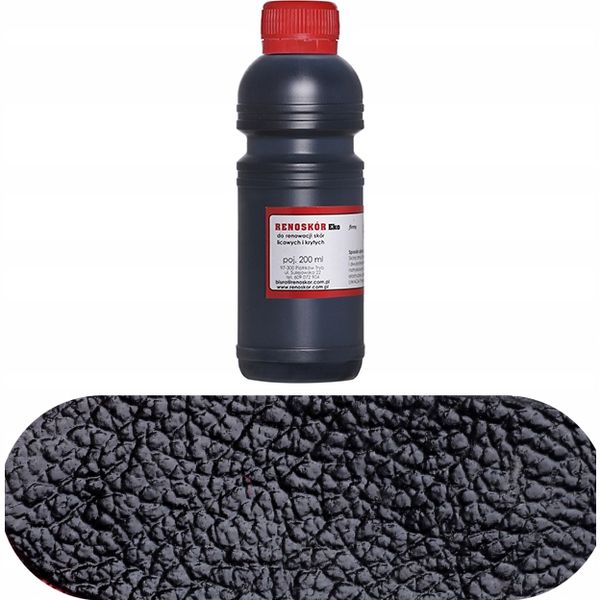 Farba do skóry lakier Renoskór 200ml czarny połysk zdjęcie 2