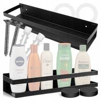 PÓŁKA ŁAZIENKOWA NA KOSMETYKI KUCHENNA CZARNA NA ŚCIANĘ XL 30cm LOFT