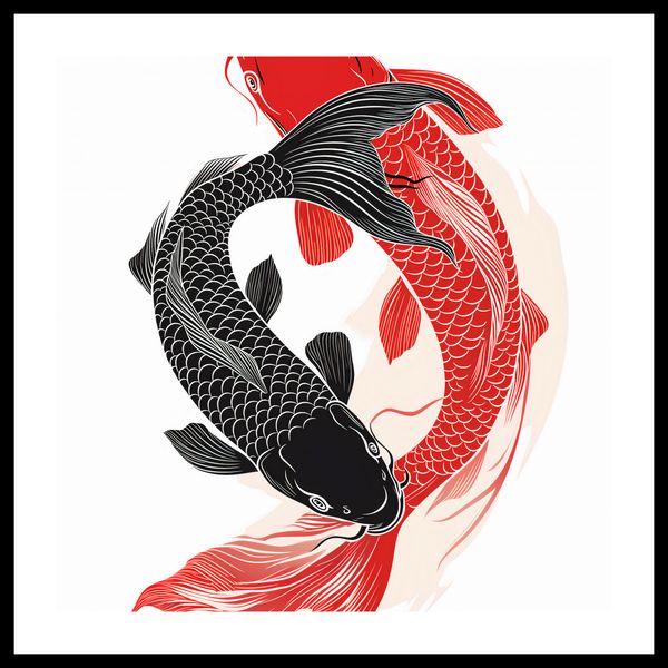 Plakat 40x40cm Yin i Yang Koi zdjęcie 3