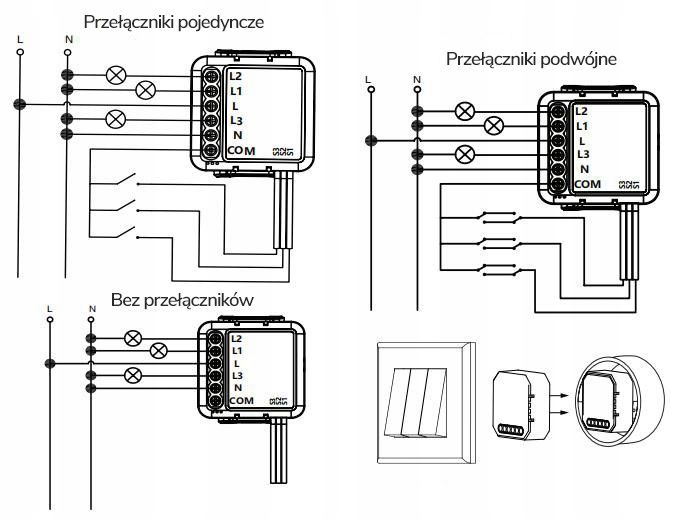 OXT Mini Przekaźnik 3 Obwodowy WiFi TUYA 3x3,3A zdjęcie 5
