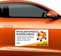 Magnes na samochód reklama magnetyczna 60x30 cm WYNAJEM SPRZĘTU BUDOWLANEGO