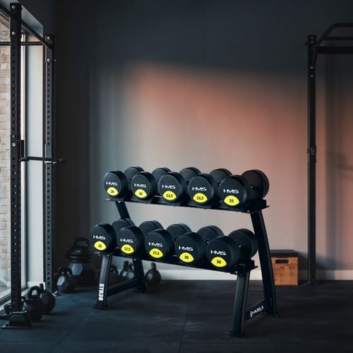 Stojak na hantle STR38 COMMERCIAL HMS dwupoziomowy 300kg stal 5 par na Arena.pl