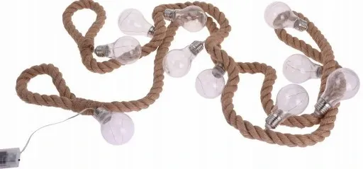 Lampki 30 LED na parcianym sznurze zdjęcie 2