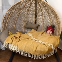 Koc Z Wełny Nowozelandzkiej Plecionka - Miodowy