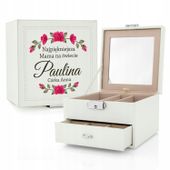 Kuferek SZKATUŁKA organizer na biżuterię z LUSTREM