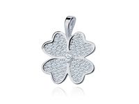 Delikatna rodowana srebrna zawieszka koniczyna cyrkonia cyrkonie srebro 925 Z0819CR_W