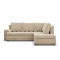 Narożnik z otomaną, prawy, BOSCO, sztruks, 230x200x89, beżowy | TYLETEGOTU