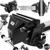 MOCNE IMADŁO ŚLUSARSKIE OBROTOWE Z KOWADŁEM ŻELIWNE 200mm HARTOWANA