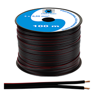 Przewód kabel głośnikowy LED CCA 50cm 2x0.5mm czarny