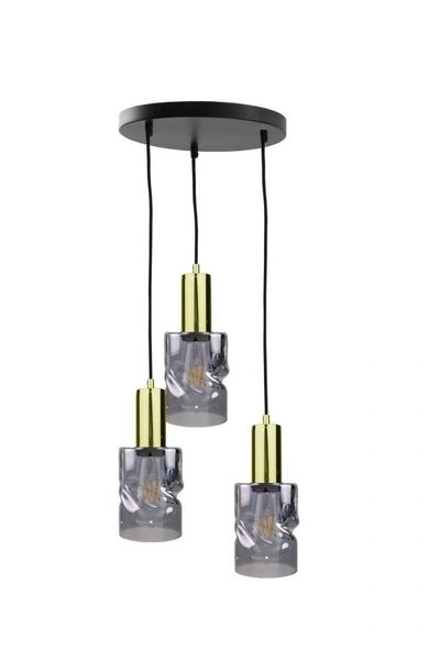 Lampa wisząca 3xE27 CROSS BLACK/GOLD zdjęcie 1
