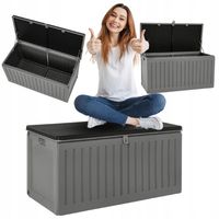 SKRZYNIA OGRODOWA 270 LITRÓW BALKONOWA KUFER SIEDZISKO 270L ANTRACYT 200kg