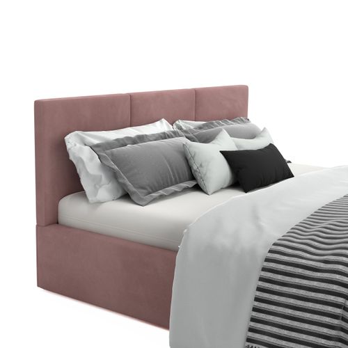 ŁÓŻKO TAPICEROWANE DO SYPIALNI 120x200 ŁÓŻKO PODWÓJNE Z POJEMNIKIEM RÓŻOWE na Arena.pl