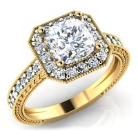 ZŁOTY ELEGANCKI PIERŚCIONEK ZARĘCZYNOWY KWADRAT ZE ZŁOTA PRÓBY 585