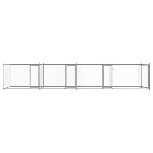 Klatka dla psa, z drzwiami, szara, 8x2x1,5 m, stal na Arena.pl