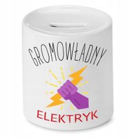 Skarbonka Prezent Dla Elektryka Gromowładny Z Nadrukiem Ze Zdjęciem