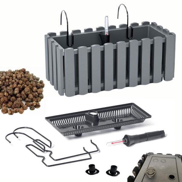 Skrzynka na balustradę DDEF400W Doniczka balkonowa + Keramzyt 1l zdjęcie 1