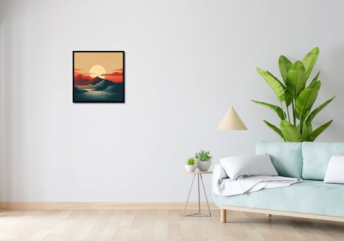 Plakat 50x50cm Zachód Słońca nad Górami na Arena.pl