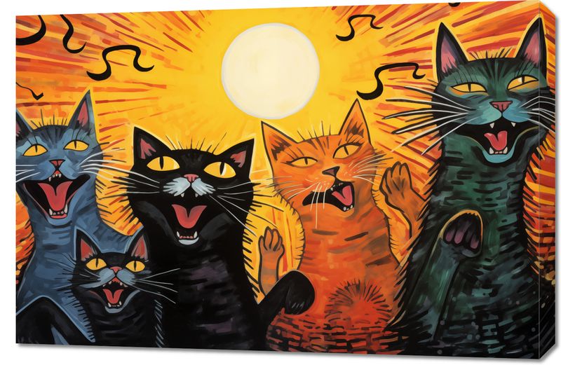 Obraz 90x60cm Kocie Koncertowanie zdjęcie 1