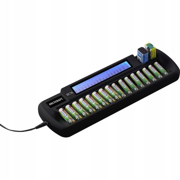 Ładowarka akumulatorów BC16 NiMH LiIon 16xAA 2x9V zdjęcie 3