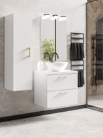 ZESTAW MEBLI ŁAZIENKOWYCH LUNA 50 szafka umywalka słupek w. (GOLD) + EB