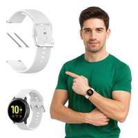 Pasek do Garmin Vivomove Vivoactive 3 Forerunner Venu silikon biały 20mm