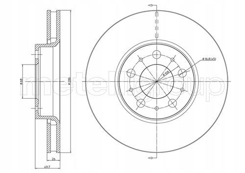 TARCZA HAM PRZOD 286X26 V METELLI na Arena.pl