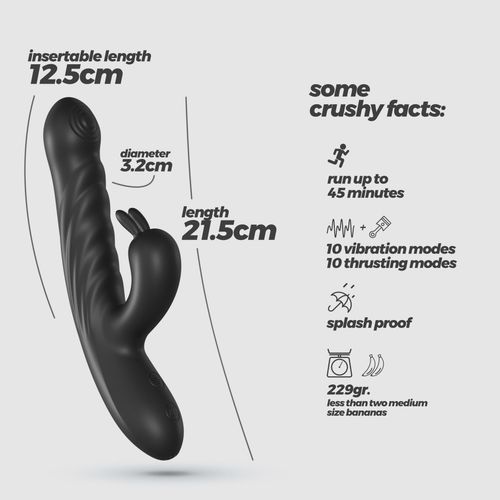 crushious lapin thrusting rabbit vibrator black na Arena.pl